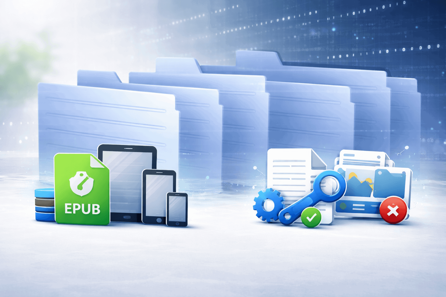 Digital file processing including EPUB conversion and file repair services by GeekMod